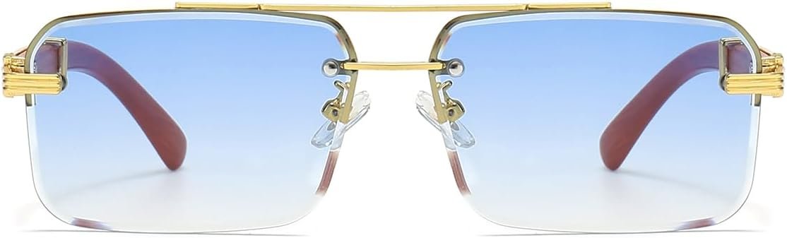 Mens Sunglasses Fashion Rimless Rectangle Sunglasses for Man - Image 2