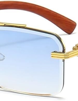 Mens Sunglasses Fashion Rimless Rectangle Sunglasses for Man