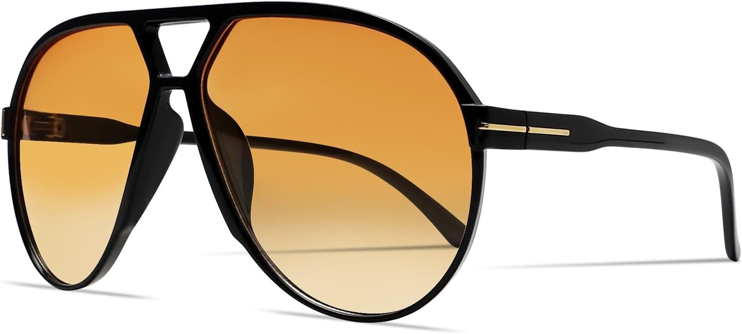 Retro Aviator Sunglasses for Women Men Oversized Lightweight Glasses