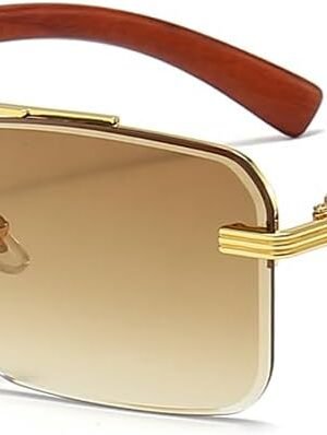 Mens Sunglasses Fashion Rimless Rectangle Sunglasses Square Frameless Sunglasses for Men
