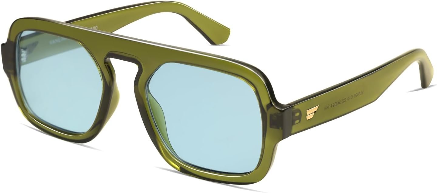 Retro Square Aviator Sunglasses for Women Men
