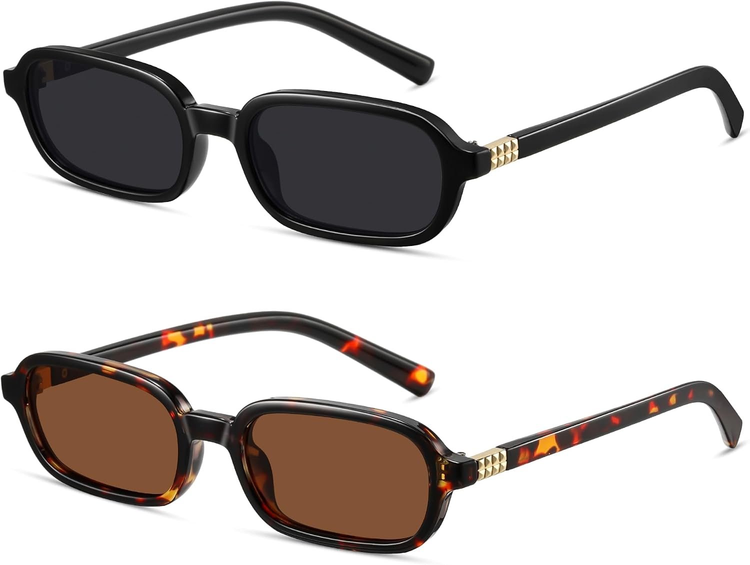 Retro Rectangle Sunglasses for Women Men Trendy Vintage Small Square