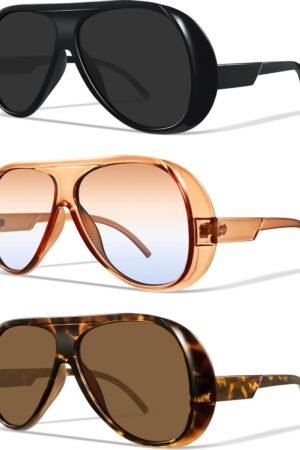 Aviator Sunglasses for Women Retro Oversized Square Sun Glasses for Outdoor Sporting Driving UV400 Protection