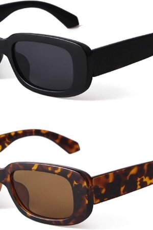Retro Rectangle Sunglasses Women and Men Vintage Small Square Sun Glasses UV Protection Glasse