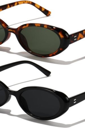 Oval Sunglasses for Women Men Fashion Small 90s Style Sun Glasses UV400