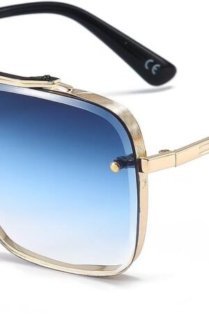 Square Aviator Sunglasses for Men and Women Fashion Metal Vintage Gradient Shades Sunglasses UV400 Protection
