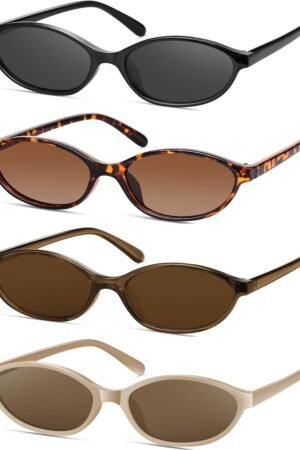 Retro Oval Cat Eye Sunglasses for Women  Designer Trendy Narrow Shades UV protection Sun Glasses