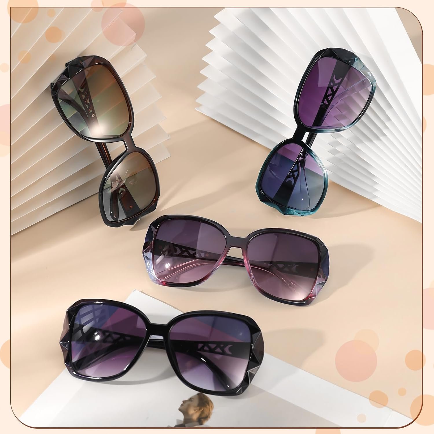 Women Oversized Sunglasses UV400 Protection Lens Sun Glasses - Image 2